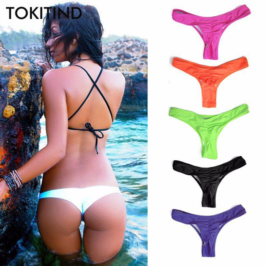 Cheeky Bottom Brazilian Mini Thong V Shape G-String Bikini Beach Underwear