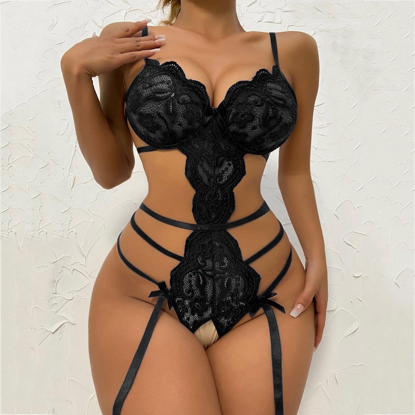 Erotic Lingerie Lace Transparent Temptation Jumpsuit